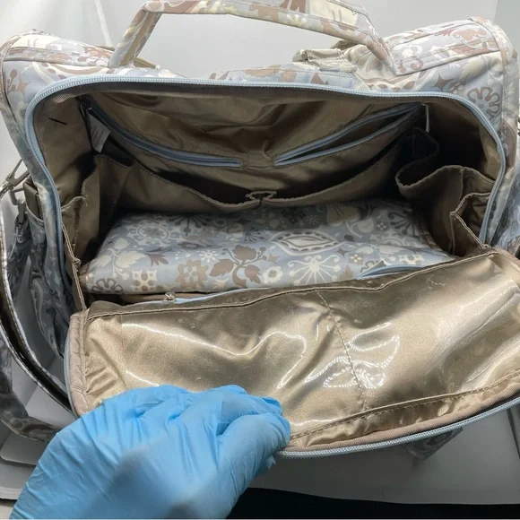 Ju Ju Be Diaper Bag Backpack Maternity Baby Blue Floral - Picture 10 of 14